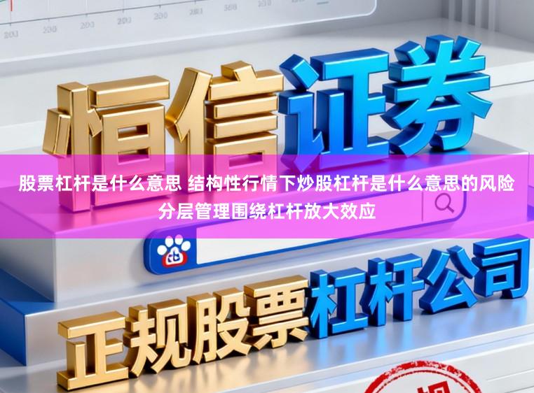 股票杠杆是什么意思 结构性行情下炒股杠杆是什么意思的风险分层管理围绕杠杆放大效应