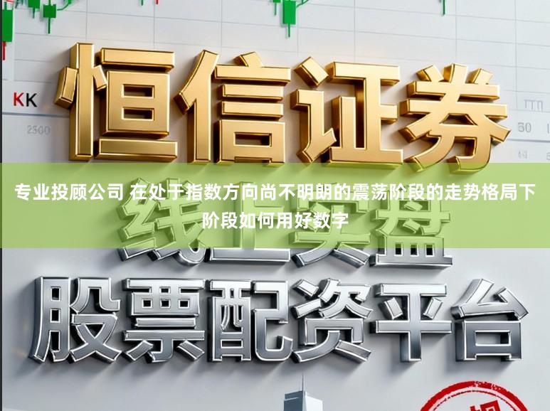专业投顾公司 在处于指数方向尚不明朗的震荡阶段的走势格局下阶段如何用好数字